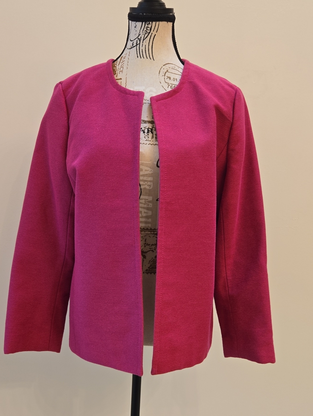 Talbots Women's Open-Front Pink Jacket Size 14